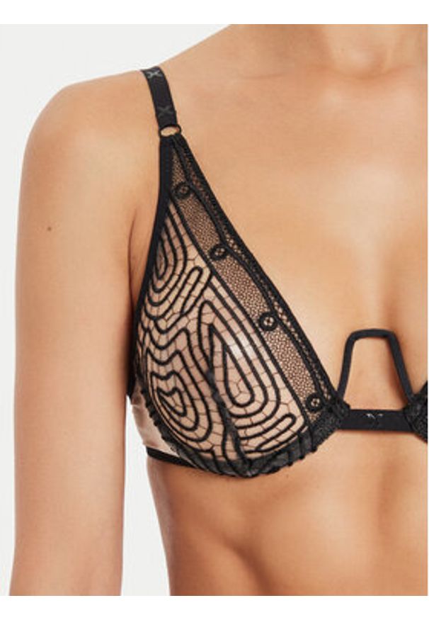 Chantelle Biustonosz z fiszbiną Vibrate C018MA Czarny. Kolor: czarny. Materiał: syntetyk