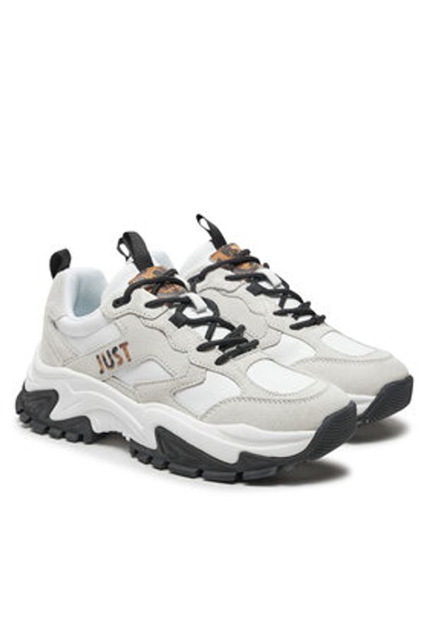Just Cavalli Sneakersy 77RA3SC1 Biały. Kolor: biały. Materiał: zamsz, skóra