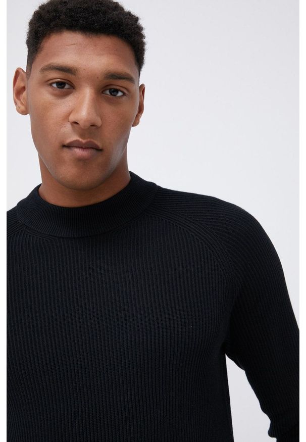 Premium by Jack&Jones - Sweter. Okazja: na co dzień. Kolor: czarny. Materiał: bawełna, poliester. Długość rękawa: raglanowy rękaw. Styl: casual