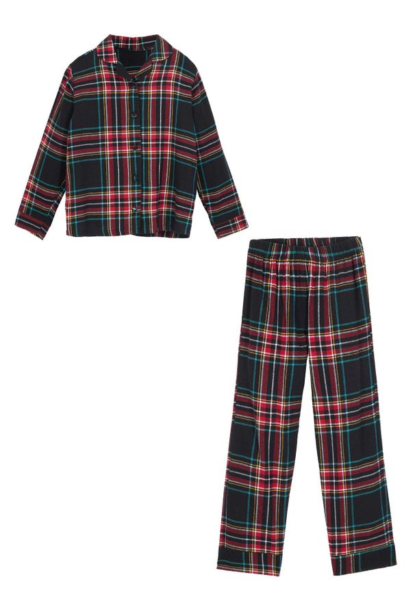 bonprix - Piżama dziecięca z miękkiej flaneli. Kolor: niebieski