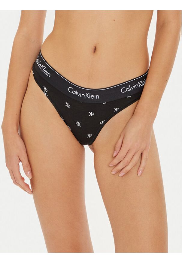 Calvin Klein Underwear Stringi 0000F3786E Czarny. Kolor: czarny. Materiał: bawełna