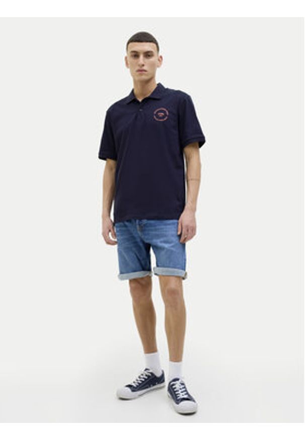 Jack & Jones Polo Simon 12269299 Granatowy Regular Fit. Typ kołnierza: polo. Kolor: niebieski. Materiał: bawełna