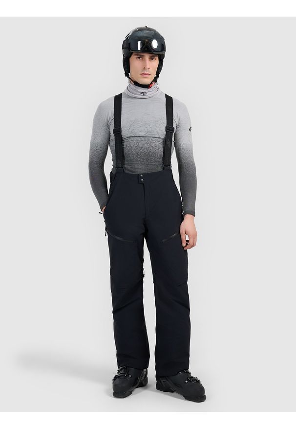 4f - 4F Spodnie narciarskie z szelkami membrana 15000 męskie - czarne 3XL. Kolor: czarny. Materiał: materiał. Technologia: Thinsulate. Sezon: zima. Sport: narciarstwo