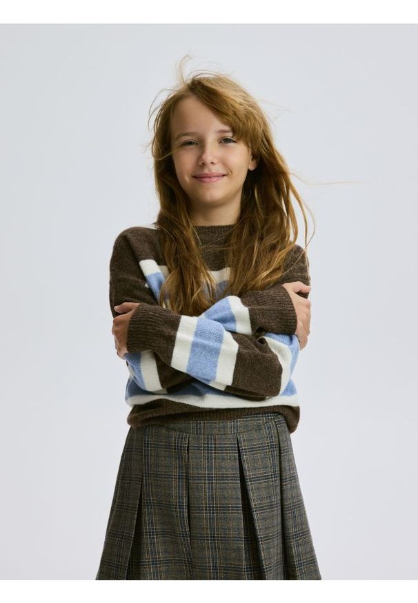 Reserved - Plisowana spódnica z szortami - wielobarwny. Materiał: tkanina, bawełna