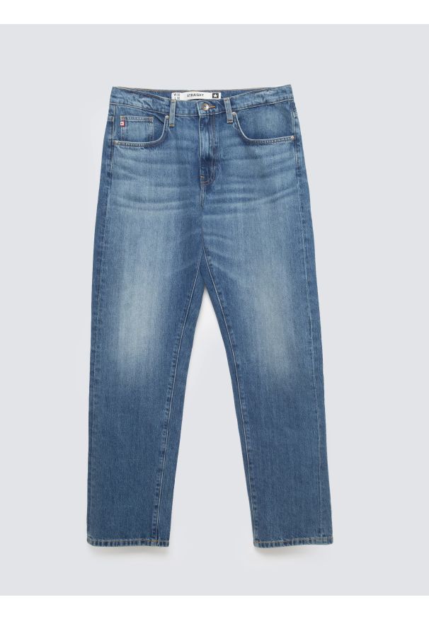 Big-Star - Jeansy męskie z prostą nogawką niebieskie Brandon 191. Okazja: na co dzień. Kolor: niebieski. Styl: casual, klasyczny