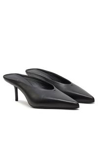 Max Mara Klapki Mmmulecalf 24245261716 Czarny. Kolor: czarny. Materiał: skóra