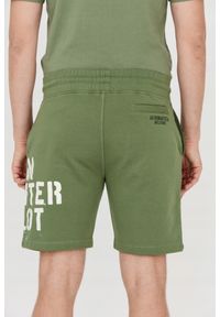 Aeronautica Militare - AERONAUTICA MILITARE Bermudy zielone męskie, Rozmiar XL. Kolor: zielony. Materiał: bawełna, dresówka. Wzór: nadruk, haft #2