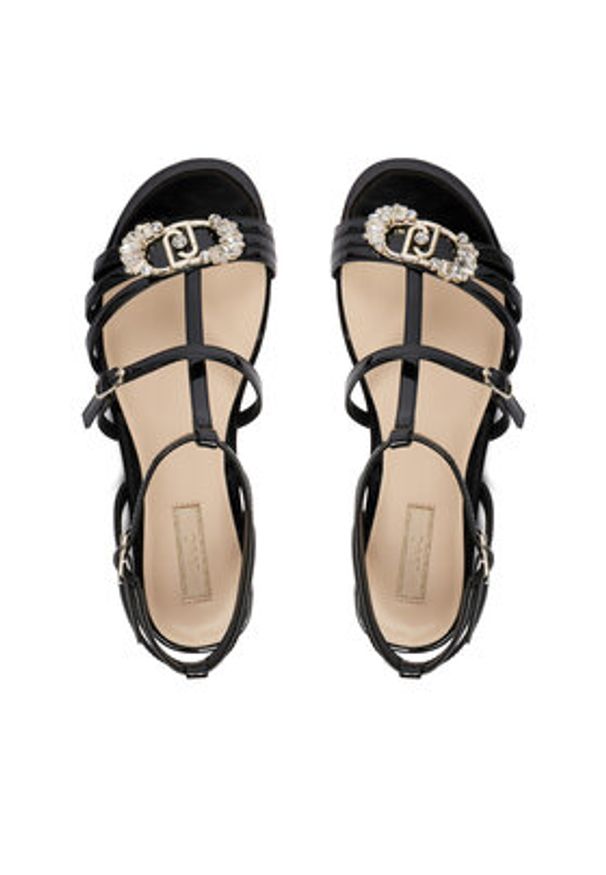 Liu Jo Sandały Sandy 08 SA6121 EX004 Czarny. Kolor: czarny. Materiał: skóra