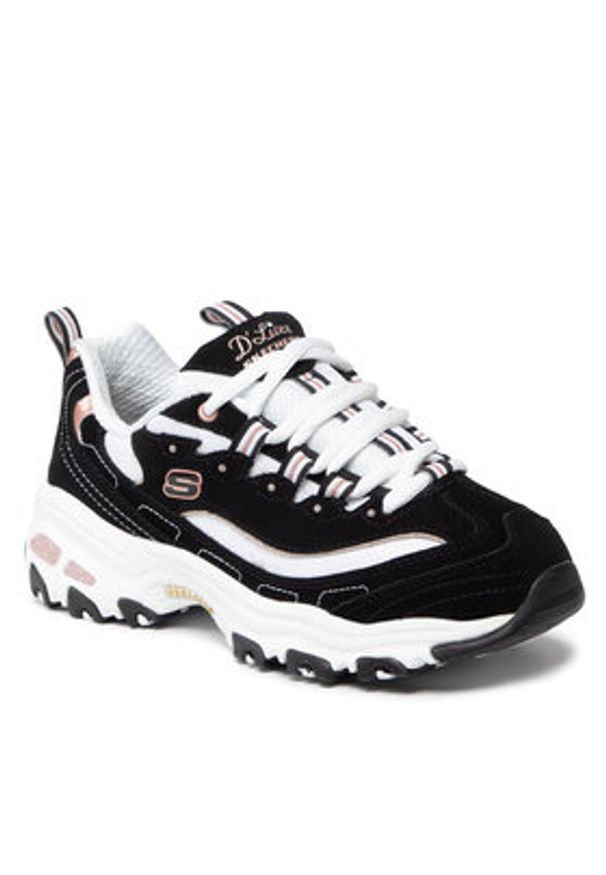skechers - Skechers Sneakersy Devoted Fan 13154/BKRG Czarny. Kolor: czarny. Materiał: skóra