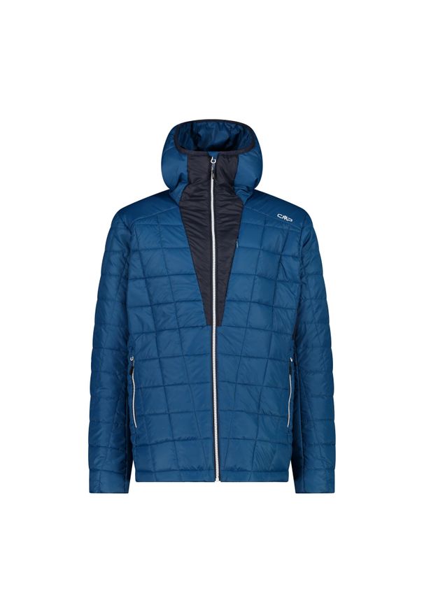 Kurtka z kapturem CMP Unlimitech. Typ kołnierza: kaptur. Kolor: turkusowy, niebieski, wielokolorowy, zielony. Materiał: puch. Sport: turystyka piesza