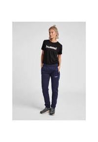 Koszulka sportowa z krótkim rękawem damska Hummel Cotton Logo. Kolor: czarny. Długość rękawa: krótki rękaw. Długość: krótkie. Sport: piłka nożna
