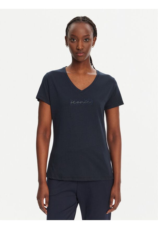 Liu Jo Sport T-Shirt TA5179 J6040 Granatowy Regular Fit. Kolor: niebieski. Materiał: bawełna. Styl: sportowy