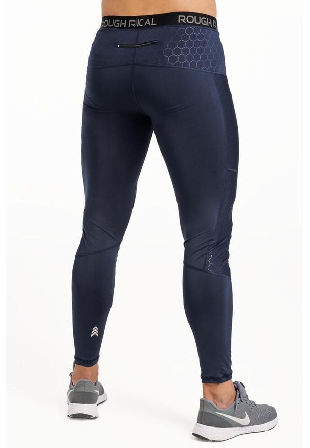ROUGH RADICAL - Legginsy do biegania męskie Rough Radical Stone Long z kieszonką. Kolor: niebieski. Sport: bieganie