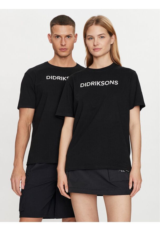 Didriksons T-Shirt Harald 505551 Czarny Regular Fit. Kolor: czarny. Materiał: bawełna