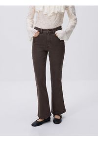Reserved - Jeansy flare z krótszą nogawką - dark grey jeans. Długość: krótkie #1
