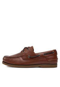 TOMMY HILFIGER - Tommy Hilfiger Półbuty Th Boat Shoe Core Leather FM0FM04506 Brązowy. Kolor: brązowy. Materiał: skóra #4