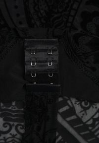 Renee - Czarne Body z Siateczki Vonegno. Kolor: czarny. Materiał: welur, wiskoza, jeans. Wzór: aplikacja #7