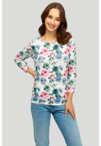 Greenpoint - Miękki sweter z kwiatowym printem. Wzór: nadruk, kwiaty