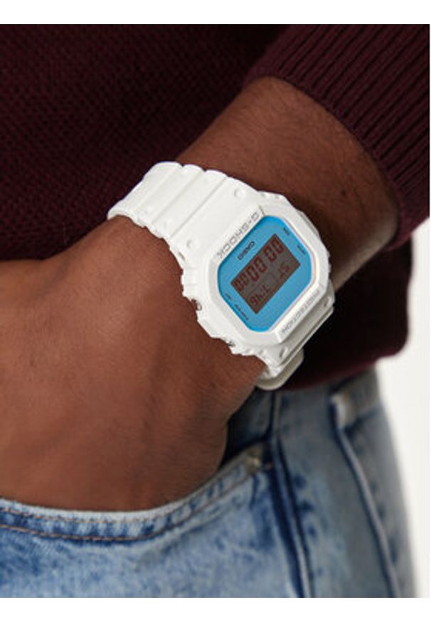 G-Shock Zegarek Beach Time Lapse DW-5600TL-7ER Biały. Kolor: biały