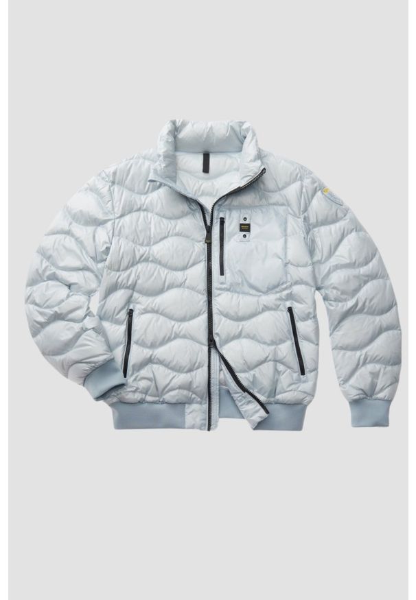 Blauer USA - BLAUER Błękitna męska kurtka Daniel Short Jackets, Rozmiar XXL. Kolor: niebieski. Materiał: materiał, puch
