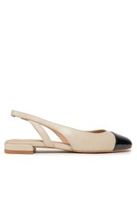 Stuart Weitzman Sandały Sleek Slingback SC667 Écru. Materiał: skóra