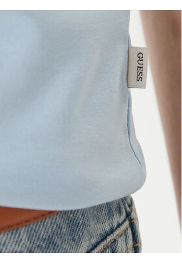 Guess T-Shirt W5RI52 J1314 Błękitny Regular Fit. Kolor: niebieski. Materiał: bawełna