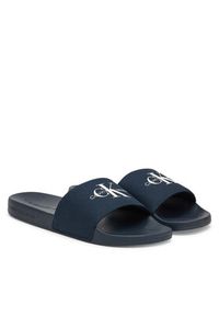 Calvin Klein Jeans Klapki Slide Monogram Cv YM0YM01271 Granatowy. Kolor: niebieski. Materiał: materiał #3