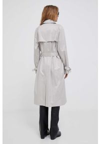 Calvin Klein płaszcz damski kolor szary przejściowy. Okazja: na co dzień. Kolor: szary. Materiał: materiał. Długość rękawa: raglanowy rękaw. Styl: casual #4