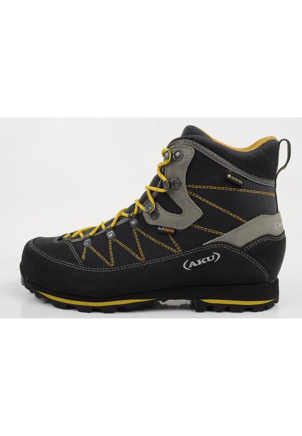 Buty sportowe trekkingowe męskie Aku Trekker Lite III Gore-tex skóra. Kolor: wielokolorowy, czarny, szary. Materiał: skóra. Szerokość cholewki: normalna. Technologia: Gore-Tex