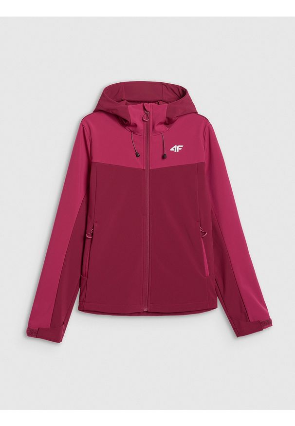 4f - 4F Kurtka softshell wiatroodporna membrana 8000 damska - czerwona XL. Kolor: czerwony. Materiał: softshell