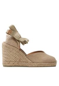 Castañer Espadryle Chiara/8/002 021669-2017 Beżowy. Kolor: beżowy. Materiał: skóra