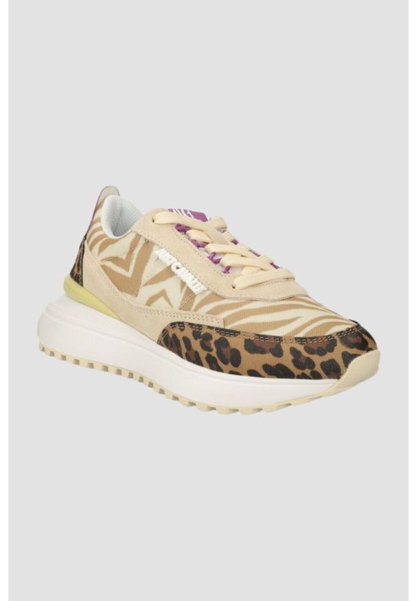 Just Cavalli - JUST CAVALLI Beżowe sneakersy Fondo Karina Dis, Rozmiar 36. Kolor: beżowy