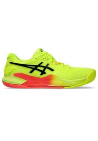 Buty do tenisa męskie Asics Gel-resolution 9 Clay Paris Safety. Zapięcie: sznurówki. Kolor: żółty. Materiał: tkanina. Szerokość cholewki: normalna. Sport: tenis