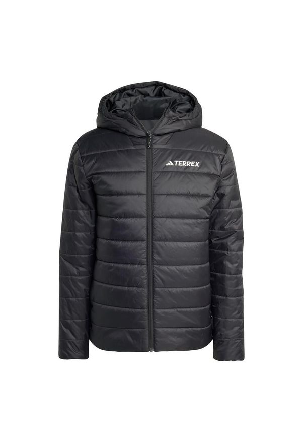 Adidas - Kurtka z kapturem z ociepleniem Terrex Multi Essentials CLIMAWARM. Typ kołnierza: kaptur. Kolor: czarny. Materiał: puch. Technologia: ClimaWarm (Adidas). Sport: turystyka piesza