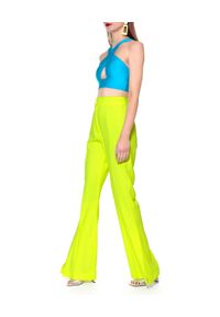AGGI - Neonowo żółte spodnie Camilla. Kolor: żółty. Materiał: tkanina, jedwab, wiskoza. Styl: wizytowy #4