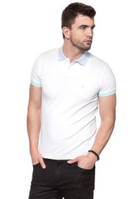 Wrangler - WRANGLER POLO CONTRAST POLO WHITE W7B59K412. Typ kołnierza: polo