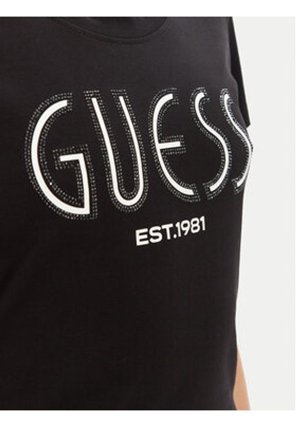 Guess T-Shirt W5YI05 J1314 Czarny Regular Fit. Kolor: czarny. Materiał: bawełna