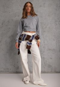 Renee - Szara Casualowa Bluza z Bawełną Akko. Okazja: na co dzień. Kolor: szary. Materiał: bawełna. Styl: casual #5