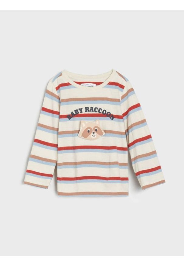 Sinsay - Koszulka z długimi rękawami - kremowy. Kolor: kremowy. Długość rękawa: długi rękaw. Długość: długie