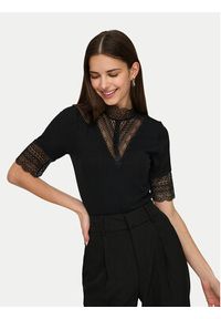 only - ONLY Bluzka Tilde 15335353 Czarny Slim Fit. Kolor: czarny. Materiał: wiskoza #4