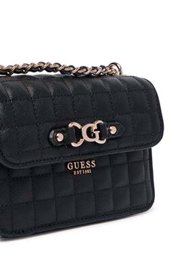 Guess Torebka Nadira Mini HWQG84 24780 Czarny. Kolor: czarny. Materiał: skórzane