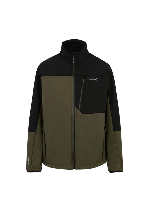 Regatta - Męska Kurtka Soft Shell Mountdale. Kolor: zielony. Sport: turystyka piesza