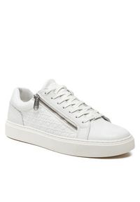 Calvin Klein Sneakersy Low Top Lace Up W/ Zip Mono HM0HM01496 Biały. Kolor: biały. Materiał: skóra