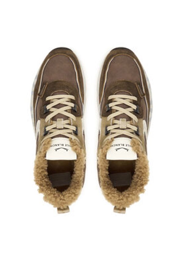 Voile Blanche Sneakersy Club 01 FUR. 2019471-02 Brązowy. Kolor: brązowy. Materiał: skóra, zamsz