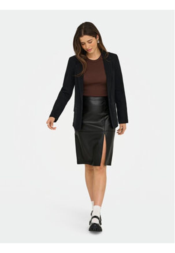 only - ONLY Spódnica z imitacji skóry Oline 15315998 Czarny Slim Fit. Kolor: czarny. Materiał: skóra