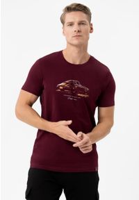 Volcano - T-shirt z nadrukiem T-SINGER. Okazja: na co dzień. Materiał: bawełna, jeans, materiał. Długość rękawa: krótki rękaw. Długość: krótkie. Wzór: nadruk. Styl: casual, klasyczny #1