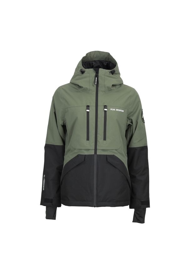 PEAK MOUNTAIN - Damska kurtka wodoodporna Peak Mountain Acesna. Kolor: zielony. Sezon: zima. Sport: narciarstwo