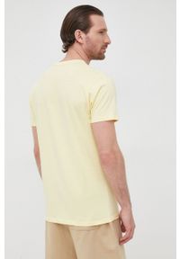 Pepe Jeans t-shirt bawełniany EGGO V N kolor żółty z nadrukiem. Kolor: żółty. Materiał: bawełna. Wzór: nadruk