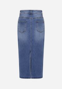 Born2be - Niebieska Spódnica Jeansowa o Ołówkowym Fasonie Brunavia. Kolor: niebieski. Materiał: jeans. Styl: elegancki #3