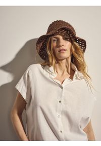 Reserved - Koszula z lnem - biały. Kolor: biały. Materiał: len